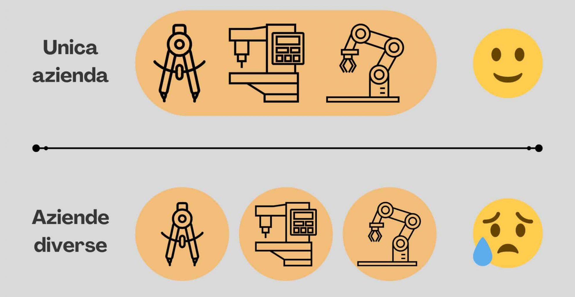 infografica azienda Unica azienda Vs Aziende diverse